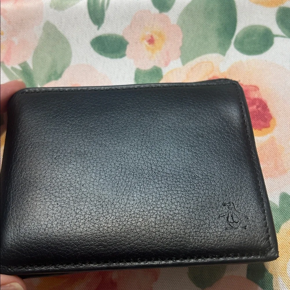 Original Penguin Black Premium Leather Bifold Wallet